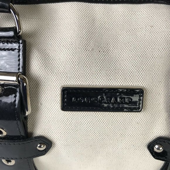 LONGCHAMP Twill & Leather Medium Duffle Tote - Picture 4 of 12